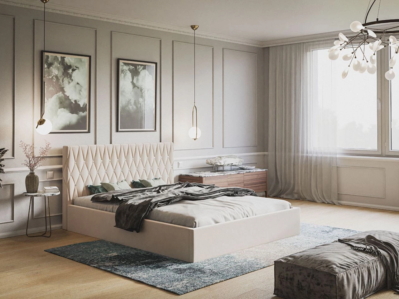 Polsterbett mit Bettkasten und Lattenrost 120x200 Benny Beige