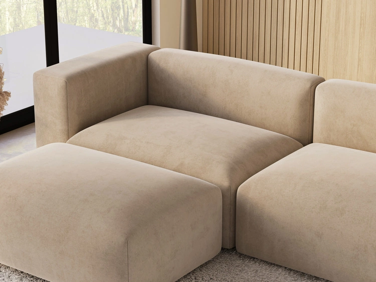 Ecksofa L-Form Links Moderne Cord Ecksofa Landi Beige