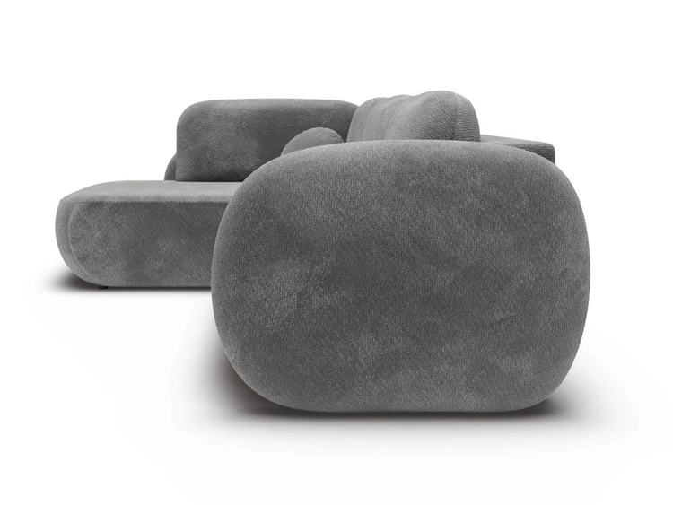 Ecksofa mit Schlaffunktion und Bettkasten Links Carino Grau