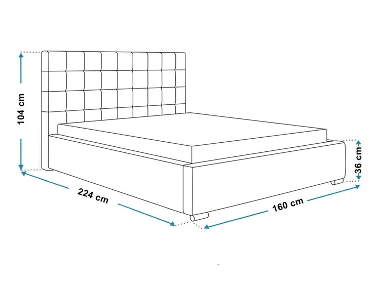 Polsterbett mit Bettkasten und Lattenrost 140x200 Terra Rosa