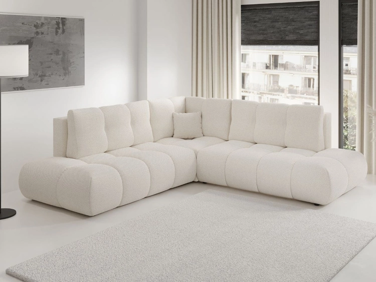 Ecksofa mit Schlaffunktion und Bettkasten Rechts Kair Beige