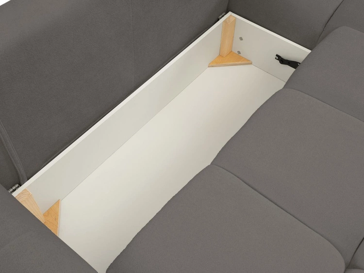 Ecksofa L-Form mit Schlaffunktion und Bettkasten Bene Dunkelgrau