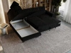 Ecksofa mit Schlaffunktion und Bettkasten Berona links Schwarz