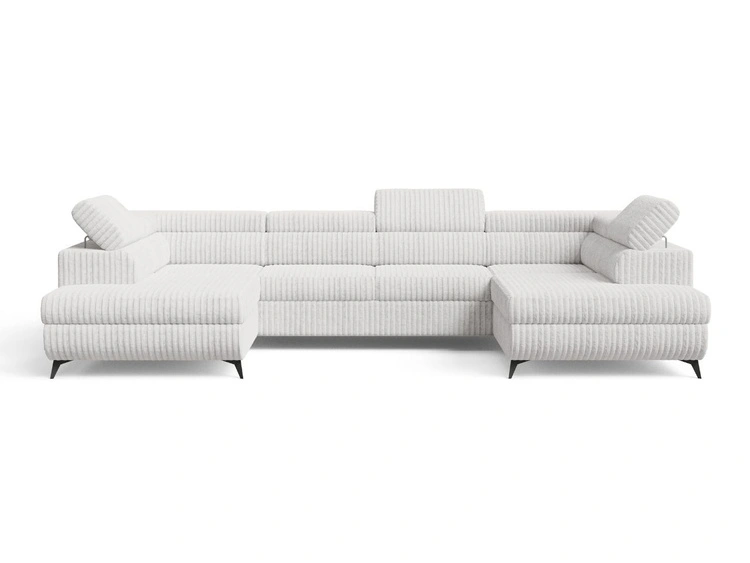 Wohnlandschaft mit Schlaffunktion und Bettkasten Argon Grau