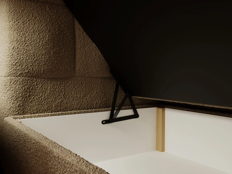 Boxspringbett mit Bettkasten 160x200 Bouclé-Stoff Alicante Braun