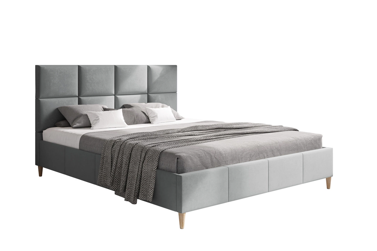 Doppelbett Glamour Luxe 120x200 - Grau