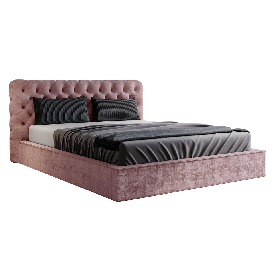 Chesterfield Polsterbett 120x200 Apollo - Rosa