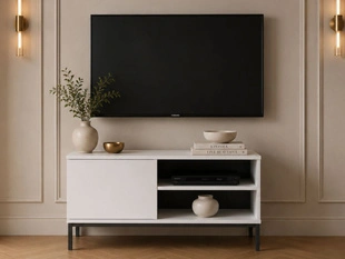 TV-Lowboard mit Türen 100 cm Soroko Weiß