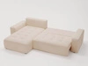Ecksofa L-Form Links mit Schlaffunktion und Bettkasten Portland Beige