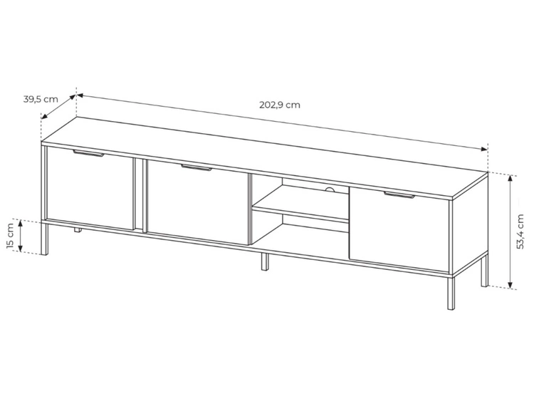 TV-Lowboard mit Türen Drino Anthrazit