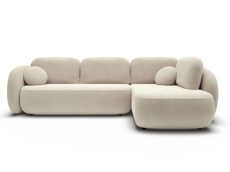 Ecksofa mit Schlaffunktion und Bettkasten Rechts Carino Beige