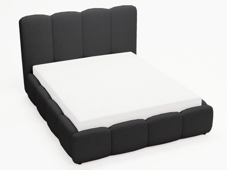 Polsterbett mit Bettkasten und Lattenrost 180x200 Galli Schwarz