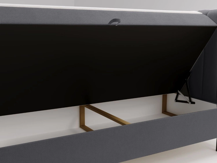 Boxspringbett mit Bettkasten 160x200 Primavera Dunkelgrau