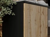 Türkommode mit Led Deo 154 cm Schwarz, Eiche Wotan