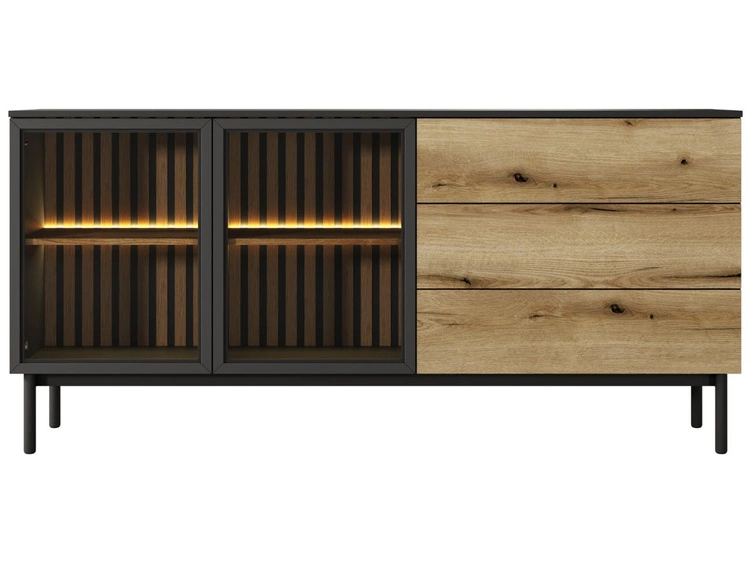 Kommode mit Türen und Schubladen 180 Loara Eich Evoke, Schwarz