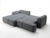 Ecksofa L-Form Links mit Schlaffunktion und Bettkasten Bonno Dunkelgrau