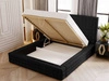 Polsterbett mit Bettkasten und Lattenrost 160x200 Barbados Schwarz