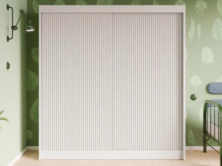 Schiebetürenschrank mit geriffelter Front 200 cm Fano Weiß