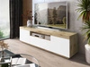 Wohnzimmer-Set – TV-Schrank und Kommode Asumi Weiß und Eiche Wotan