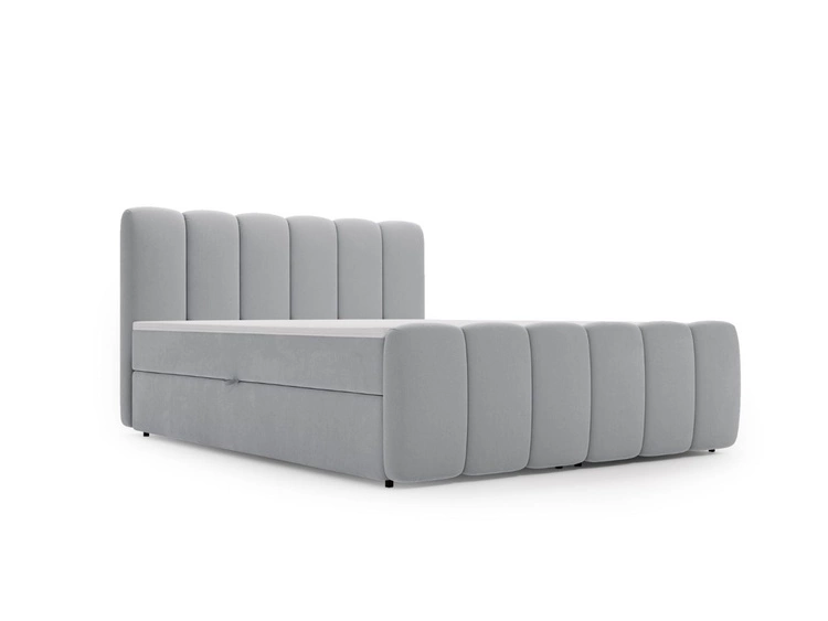 Boxspringbett mit Bettkasten 140x200 Cloud Grau