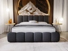 Polsterbett mit Bettkasten und Lattenrost 200x200 Cloud Bouclé-Stoff Schwarz