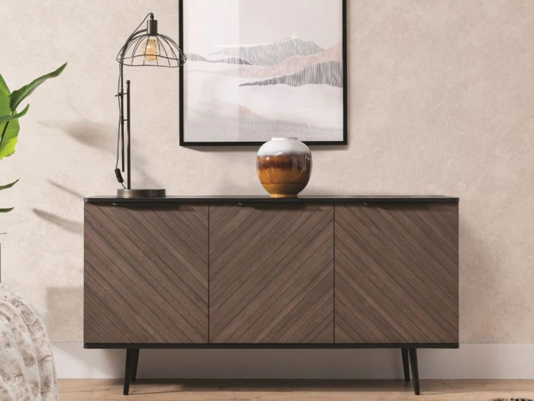 Wohnzimmerset Nemi Schwarzer Graphit Braun