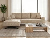 Ecksofa L-Form auf Metallbeinen Leto Links Beige