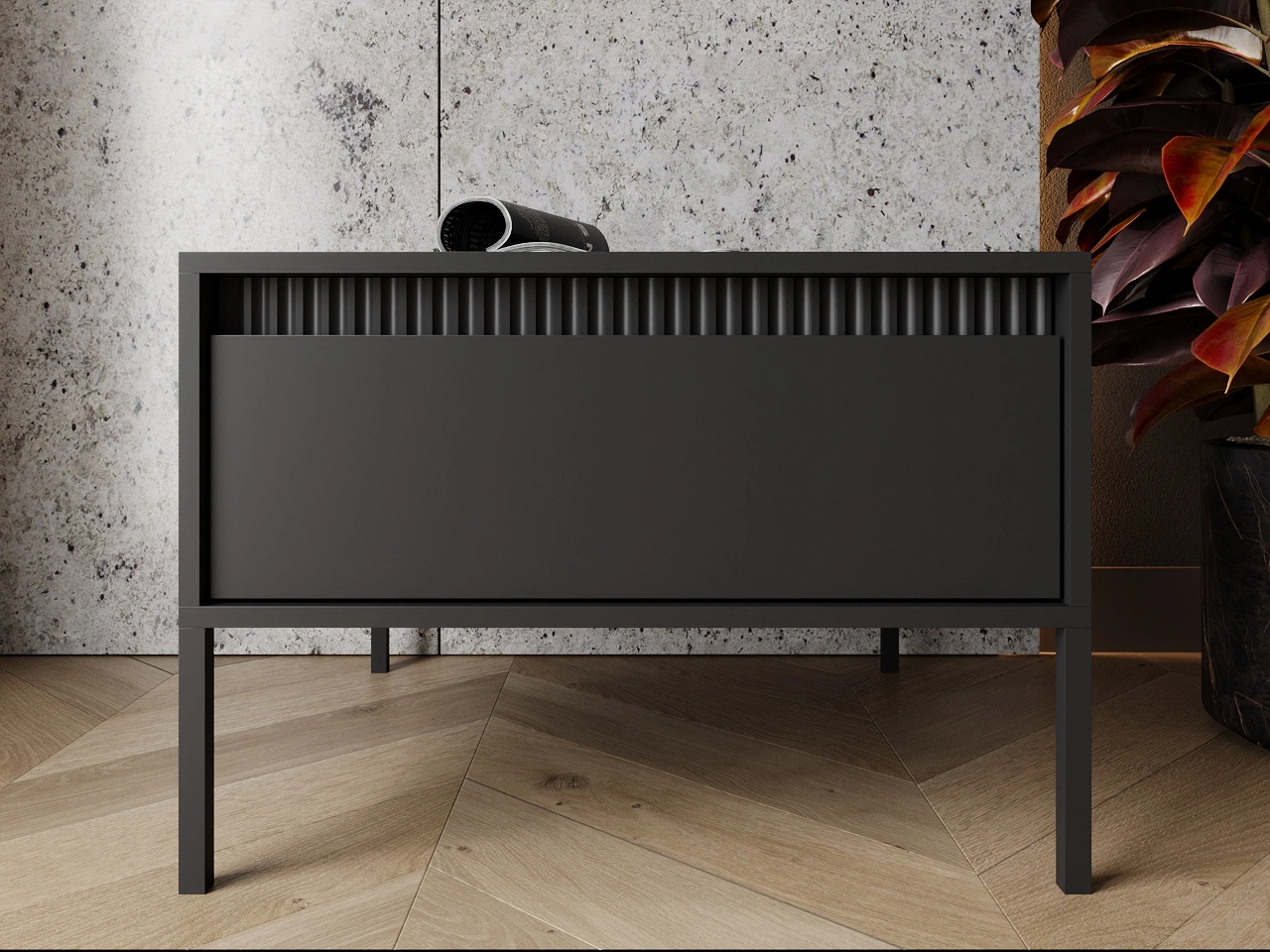 Couchtisch mit Stauraum Sorano Schwarz