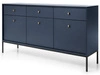 Kommode mit Türen sowie Schubladen mit Schwarz Metallbeinen 154 cm Amor Marineblau