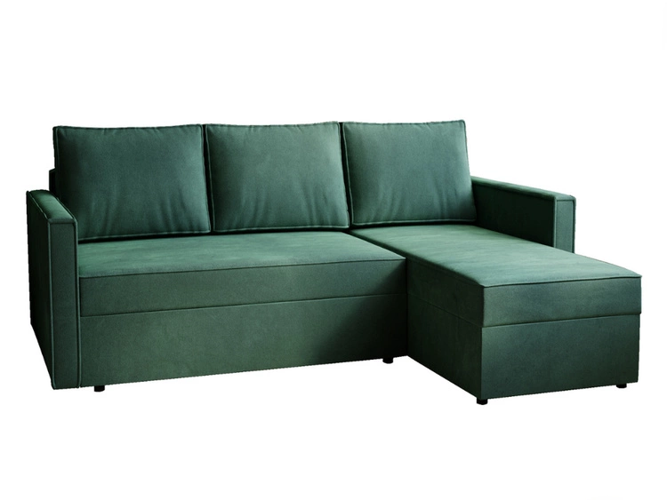 Ecksofa L-Form mit Schlaffunktion und Bettkasten Vasto Grün