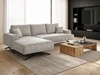 Ecksofa L-Form auf Metallbeinen Leto Links Grau