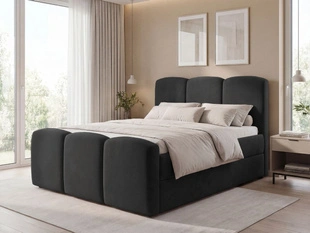 Boxspringbett mit Bettkasten 180x200 Campi Schwarz