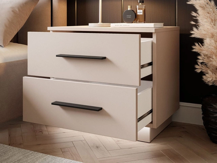 Nachttisch mit zwei Schubladen Nuveo Kaschmir