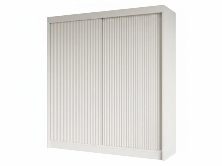 Schiebetürenschrank mit geriffelter Front 200 cm Fano Weiß