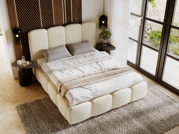 Polsterbett mit Bettkasten und Lattenrost 120x200 Galli Beige