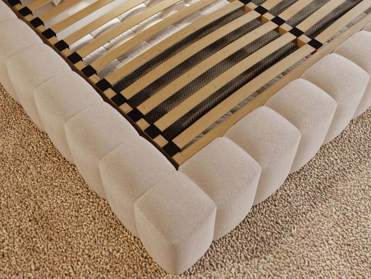 Polsterbett mit Bettkasten und Lattenrost 140x200 Rotto Beige