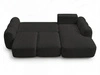Ecksofa L-Form mit Schlaffunktion und Bettkasten Avelin Rechts Schwarz