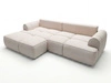 Ecksofa L-Form Links mit Schlaffunktion und Bettkasten Bonno Beige