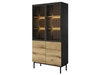 Vitrinenschrank Loara 188 cm Eiche Evoke, Schwarz