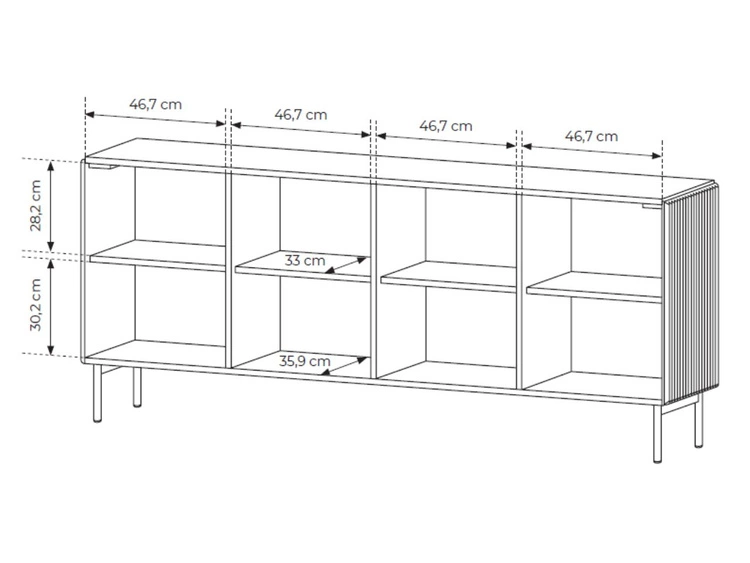 Kommode mit vier Türen Qualita Kaschmir