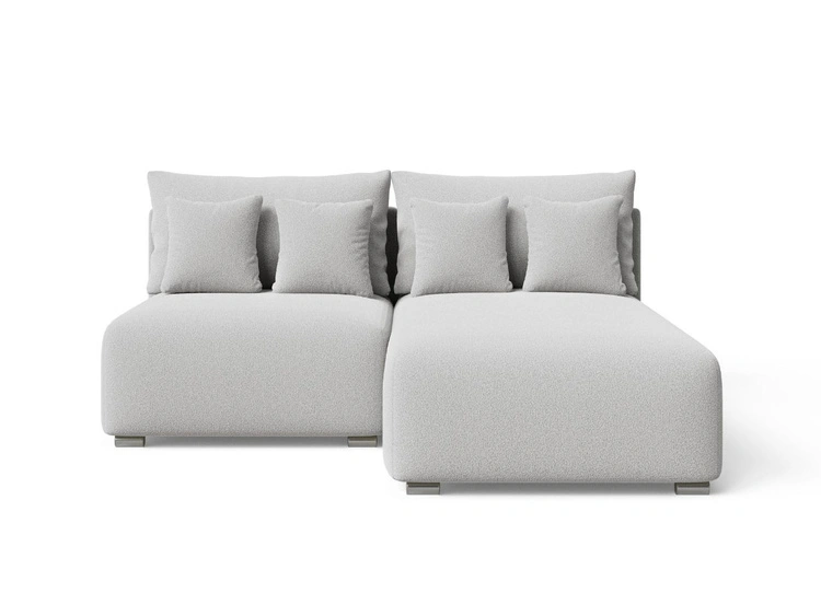 Ecksofa L-Form Rechts mit Schlaffunktion und Bettkasten Ronni Grau