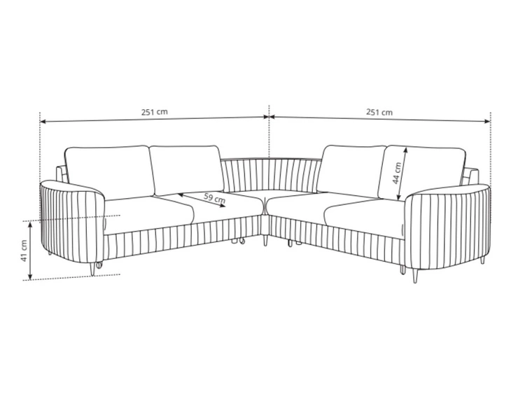 Ecksofa L-Form Rechts mit Schlaffunktion und Bettkasten Limon Dunkelbeige