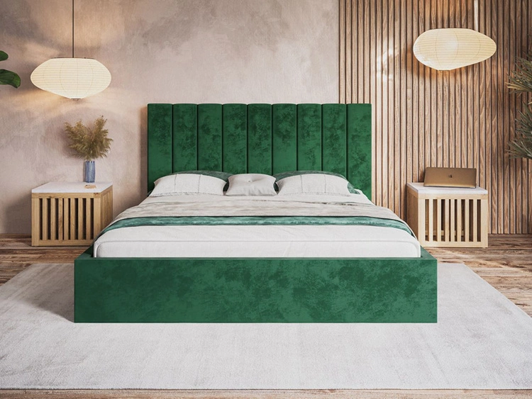 Polsterbett mit Bettkasten und Lattenrost 120x200 Sesto Grün