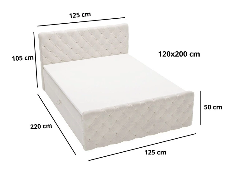 Boxspringbett mit Bettkasten 120x200 Lunaris Grün