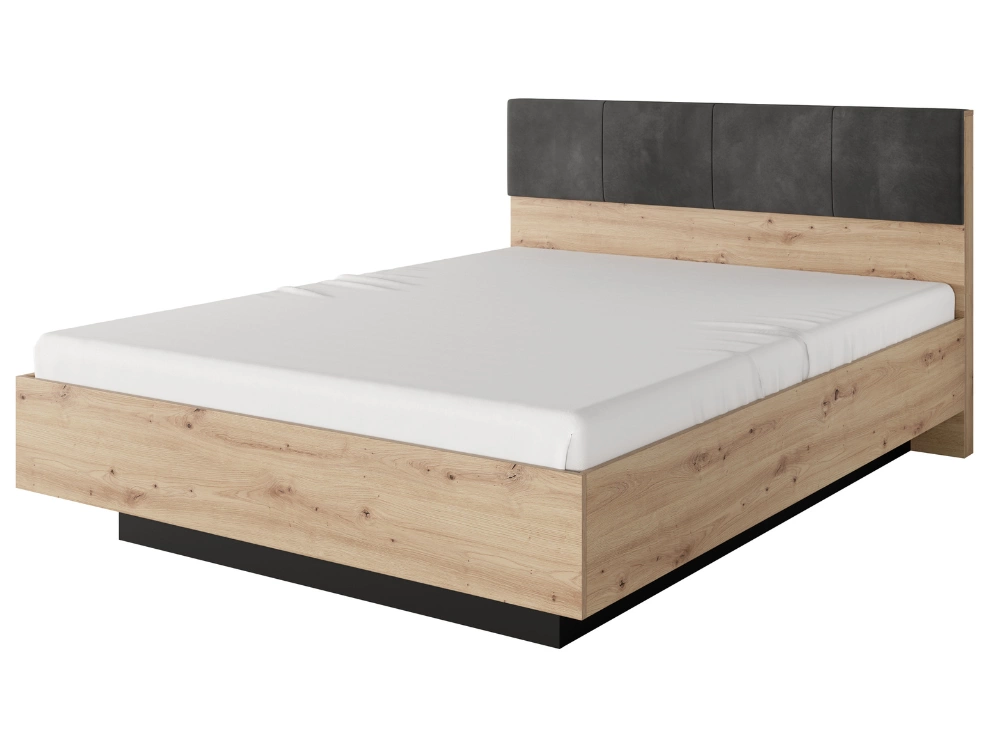 Holzdoppelbett 160x200 Turia Eiche Artisan und Anthrazit