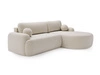 Ecksofa L-Form Rechts mit Schlaffunktion und Bettkasten Aurio Creme
