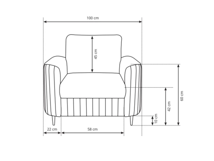 Sessel mit Goldenbeinen Limon Dunkelbeige