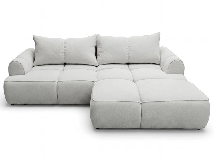 Ecksofa L-Form Rechts mit Schlaffunktion und Bettkasten Bonno Grau
