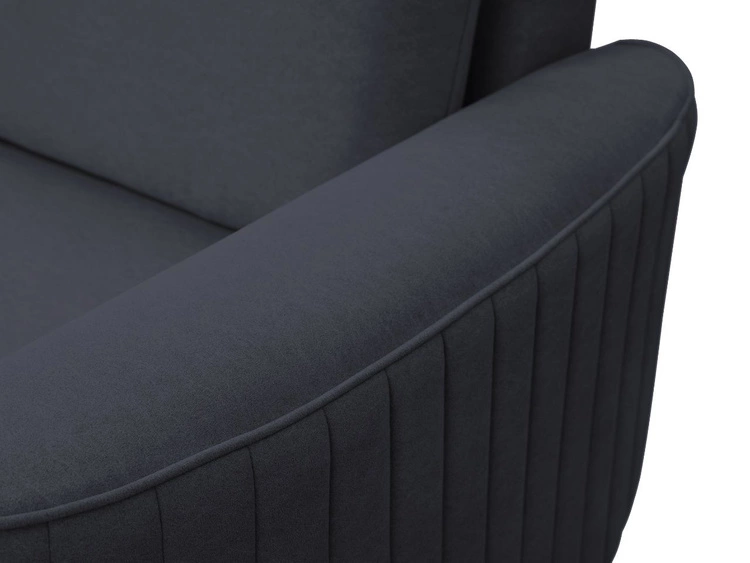 Ecksofa L-Form Rechts mit Schlaffunktion und Bettkasten Limon Dunkelblau