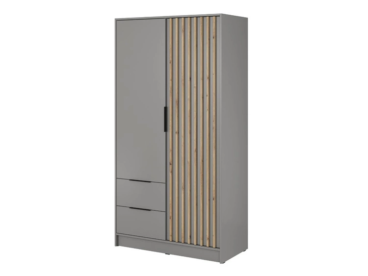 Kleiderschrank 105 cm Macron Grau, Artisan Eiche